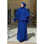 Sufleli Namaz Elbisesi 6034 Saks - Standart