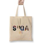 Suga Bts Army Gıft University Bez Çanta Uzun Saplı - Açık Bej - 40 X 40