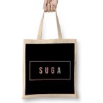 Suga Bts Simple Suga Bts Fan Bez Çanta Uzun Saplı - Açık Bej - 40 X 40