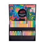 Suha Store Pastel Mix Set Arty - Fosforlu Kalem, Çok Yetenekli Kalemler, Sulu Boya Kalemleri, Premium Keçeli Kalemler - 50'li Paket - Çeşitli Renkler - Standart