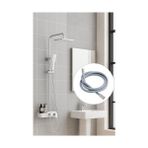 Suha Store Silikon Duş Hortumu, Yüksek Kaliteli, Esnek Spiral Yapı, Kıvrılmaz, Kırılmaz, Dayanıklı Banyo Hortumu, Sızdırmaz Bağlantı Uçlu, Su Geçirmez, Kolay Temizlenebilir, 150 cm (Beyaz)