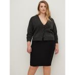 Suhis Büyük Beden Kalem Etek - 5XL - Siyah