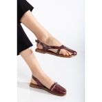 Suins Zarina Model Kadın Sandalet - Bordo