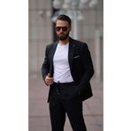 SUİT AYDIN Takım Elbise Siyah Spor İpli - Slım Fı