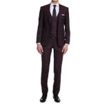 Suitmen Cool Yelekli Takım Elbise BORDO 50