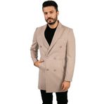 Suitmen Kruvaze Kaşe Kaban Bisküvi Bisküvi 3XL
