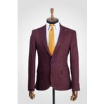 Suitmen Yünlü Kışlık Ceket Bordo 50011172-011 BORDO 48