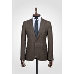 Suitmen Yünlü Kışlık Ceket Kahverengi 50011172-003 KAHVE 46