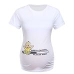 SUIUOI Annelik Hemşirelik Tişört Kısa Kollu, Komik Baskı Yuvarlak Yaka Gebelik Sevimli Üst, Günlük Yan Dantelli Mürettebat Boyun Kısa Kollu Tees Anne Giysileri, 2 # Erkek, XL