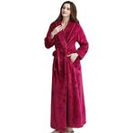 SUIUOI Üniseks Polar Pijama, Yetişkin Pijama Peluş Tulum Atlama Uyku Kıyafeti Gecelik Kış Rahat, Çift mercan polar bornoz dolgulu kalın flanel erkek pijama sonbahar ve kış uzatılmış bölüm, 1 # gül, XL 1