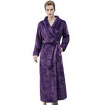 SUIUOI Üniseks Polar Pijama, Yetişkin Pijama Peluş Tulum Atlama Uyku Kıyafeti Gecelik Kış Rahat, Çift mercan polar bornoz dolgulu kalın flanel erkek pijama sonbahar ve kış uzatılmış bölüm, 1 # mor (Erkek), XL 1