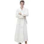 SUIUOI Üniseks Polar Pijama, Yetişkin Pijama Peluş Tulum Atlama Uyku Kıyafeti Gecelik Kış Rahat, Çift mercan polar bornoz dolgulu kalın flanel erkek pijama sonbahar ve kış uzatılmış bölüm, 3# beyaz (Erkek), M 1