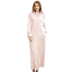 SUIUOI Üniseks Polar Pijama, Yetişkin Pijama Peluş Tulum Atlama Uyku Kıyafeti Gecelik Kış Rahat, Çift mercan polar bornoz dolgulu kalın flanel erkek pijama sonbahar ve kış uzatılmış bölüm, 3 # pembe (Kadın), M 1