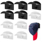 SUJOSAJU 10 Pack Hat Hooks for Wall, Adhesive Hat Rack, Baseball Cap Holder, No Drilling Hat Holder Organizer, Strong Hat Hanger for Door, Closet, Office, Bedroom