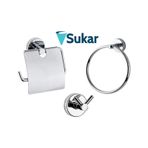 Sukar Banyo Aksesuar Seti Krom Kağıtlık - Askılık - Havluluk Krom
