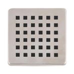 Sukar Paslanmaz Çelik Yer Süzgeci Kapağı Kare Desen 10x10 cm Gri Renk 1 Adet