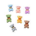 SUKPSY 50 Adet Düz Sırtlı Reçine Tavşan/Ayı Süsleri Karışık Renkli El İşi Yapımı Süsleme Malzemeleri Düz Sırt Karalama Defteri Reçine Düğmeleri Saç Klipsi Saç Aksesuarları Telefon Kılıfı (Karışık Renkli Ayı)