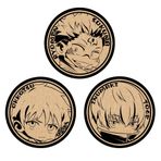 Sukuna Coaster JJK Anime Mantar Bardak Altlığı 3'lü Set Okkotsu Yuta/Inumaki Toge Yalıtımlı Yuvarlak Bardak Altlıkları İçecekler için Cam Sehpa Paspasları Ev Ofis için