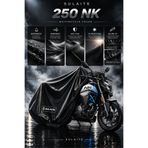 SULAITE Motosiklet Brandası CF MOTO NK 250 Motor Brandası Su Geçirmez Koruma Kalın Kumaş Motor Örtüsü SİYAH