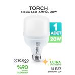 SULED 20w Torch Mega Led Ampül 1 Adet Tasarruflu Ultra Parlak 6500k Beyaz Işık Büyük Ampül E27