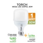 SULED 30w Torch Mega Led Ampül 1 Adet Tasarruflu Ultra Parlak 6500k Beyaz Işık Büyük Ampül E27