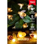 SULED 5 Metre Led Işık 20 Adet Arı Figürlü 220V Fişli - Tak Çalıştır İç ve Dış Mekan Süsleme Işıkları
