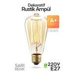 SULED Dekoratif Retro Rustik Ampül E27 Standart Duy 220v Ev Cafe Aplik Abajur Tavan Ampülü