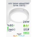SULED Güçlü Led Tavan Armatürü 24W Beyaz Işık 2160lm 220V A+ 28CM 6500K Beyaz Ev Ofis Atölye Balkon IP20