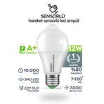 Suled Hareket Sensörlü Led Lamba E27 Duy 12W Işık Lamba A Otomatik Led Ampül Hareket Algılayıcılı