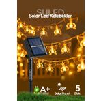 SULED Kelebek Led Işık Dekoratif Bahçe Balkon Ağaç Aydınlatması Sarı Işık Güneş Enerjili Modlu