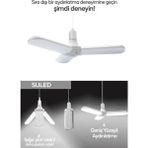 Suled Pervane Ampül 40-45 W 3 Kollu Katlanır Pervane LED Ampül Tasarruflu Kanatlı LED - Beyaz