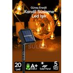 SULED Ramazan Kandil Işığı 20 Ledli Güneş Enerjili Dekoratif Led Süsleme Bahçe Balkon ve Süsleme Ledi