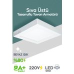 SULED Sıva Üstü Kare Led Armatür 18 W Güçlü Panel 6500k Beyaz Led Tavan Aydınlatması Ev Ofis Işyeri Atölye