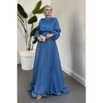 Şulemoda Giyim Çimen Abiye Mavi