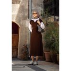 Şulemoda Giyim Muallim Kol Yaka Gömlekli Fitilli Elbise Kahverengi