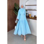 Şulemoda Giyim Nilüfer Şifon Elbise Bebe Mavisi