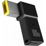 Sulhul 100W USB Type C Female To Square Pd Plug Converter Usb-C Fast Charging For Laptop Dc Power Adapter Connector (Yurt Dışından) - Siyah