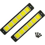 Sulhul 2pcs Super Bright LED Daytime Running Lights Car Driving Fog Lamp Waterproof Flexible Drl Cob LED Strip 190X35MM 12V (Yurt Dışından) - Sarı - Ayarlamak