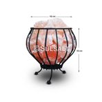 SULSALT Ferforje Sepet Himalaya Tuz Lambası | Pembe Himalaya Kaya Tuzu Lambası 3-3.5 Kg