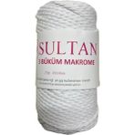 Sultan 3 Büklüm Makrome İpi 250 gr 002 Optik Beyaz