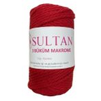 Sultan 3 Büklüm Makrome İpi 250 gr 025 Kırmızı