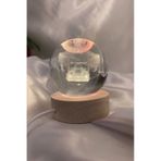 Sultan Ahmet 3D Led Işık Gecelambası Cam Küre Çok Renk Günışığı Ahşap Sultanahmet Cami Gece Lambası 6 cm