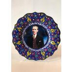 Sultan Çini-ÇİNİ EL EMEĞİ 30 CM Kabartma Desenli Duvar Tabağı