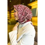 Sultan Eşarp Sultan Fresh Pamuk Eşarp - Sade Çiçek Deseni - SFE002-09 - Bordo, Krem