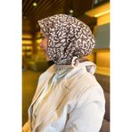 Sultan Eşarp Sultan Fresh Pamuk Eşarp - Sade Çiçek Deseni - SFE002-10 - Sütlü Kahve, Krem