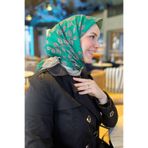 Sultan Eşarp Sultan Fresh Pamuk Eşarp - Yaprak Desen - SFE006-08 - Yeşil, Krem