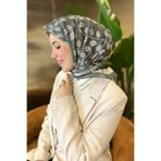 Sultan Eşarp Sultan Fresh Pamuk Eşarp - Yaprak Desen - SFE006-09 - Adaçayı, Krem