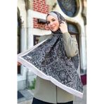 Sultan Eşarp Sultan Fresh Pamuk Şal - Çini Deseni - SLF002-08 - Sütlü Kahve, Yeşil, Siyah