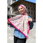 Sultan Eşarp Sultan Fresh Pamuk Şal - Çıtır Çiçek Deseni - SLF005-03 - Pembe, Krem, Turuncu, Yeşil