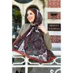 Sultan Eşarp Sultan Fresh Pamuk Şal - Orient Express Modeli - SLF001-12 - Kiremit, Yeşil, Bordo